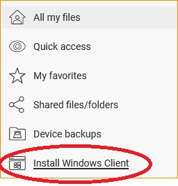 Install Windows Client Menu Option